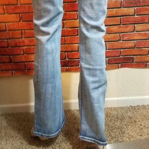 Boot Cut Embroidered Skull Biker Jeans - Picture 3 of 8